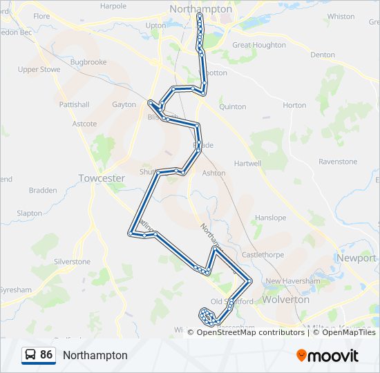 Bus 86 Route Map 86 Route: Schedules, Stops & Maps - Northampton (Updated)