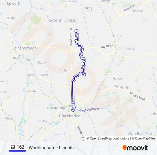 162 bus Line Map