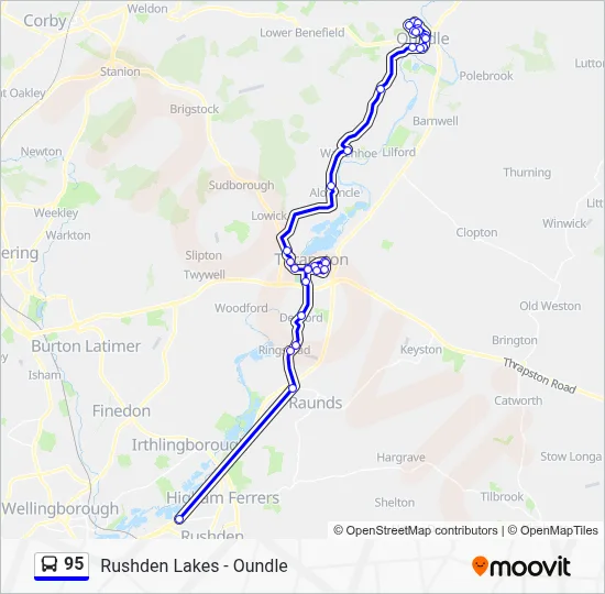 95 Route: Schedules, Stops & Maps - Oundle (Updated)