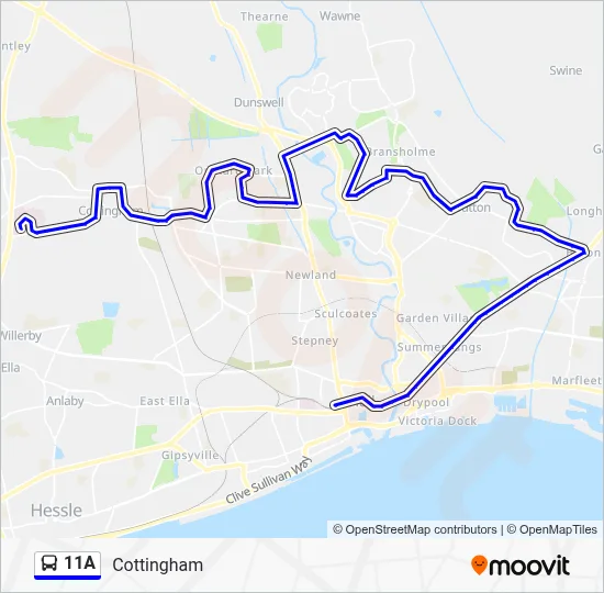 11A Route: Schedules, Stops & Maps - Cottingham (Updated)