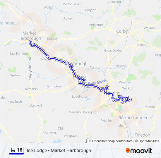 18 bus Line Map