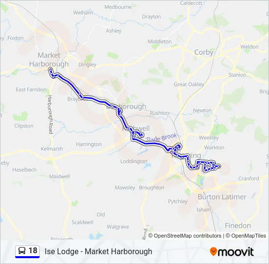 18 Bus Line Map