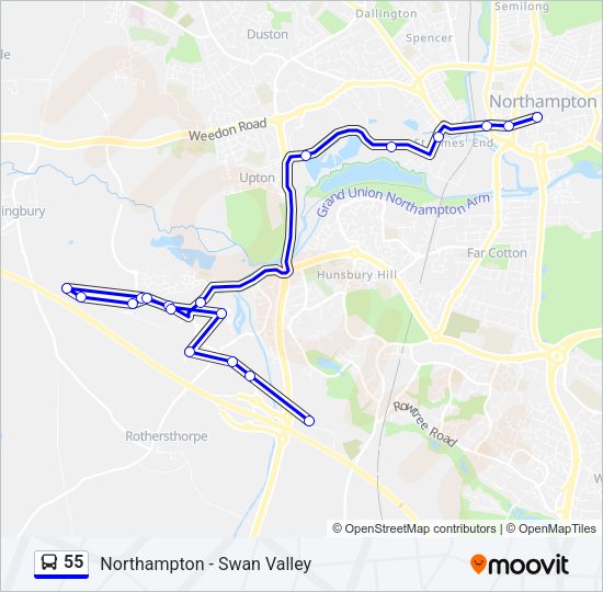 55 Bus Line Map