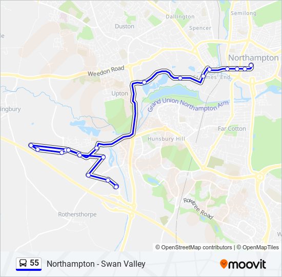 55 bus Line Map