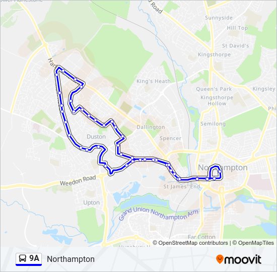 9A bus Line Map