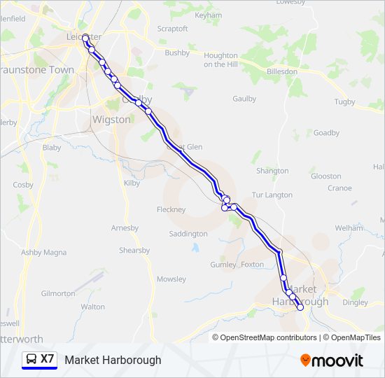 X7 Bus Line Map