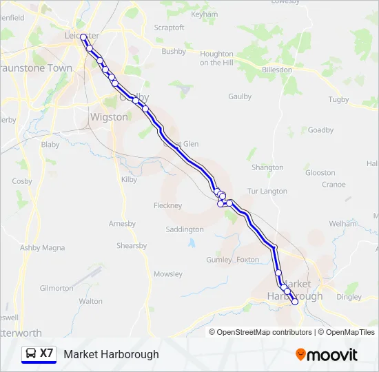 X7 Bus Line Map