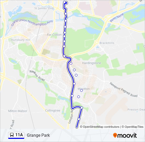 11A bus Line Map