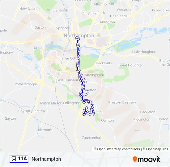 11A Bus Line Map