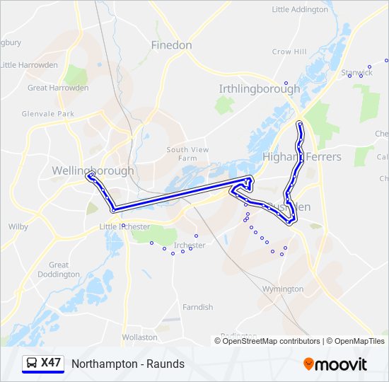 X47 bus Line Map