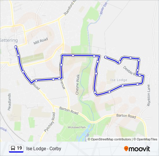 19 bus Line Map