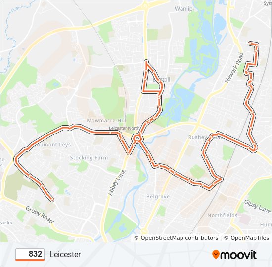 832 Route Schedules, Stops & Maps Leicester (Updated)