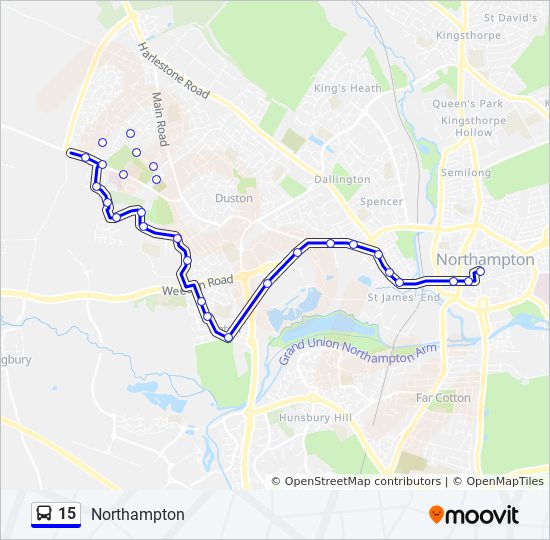 Kb 15 Bus Route Map 15 Route: Schedules, Stops & Maps - Northampton (Updated)