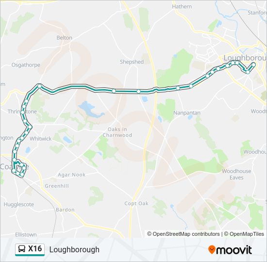 X16 Bus Line Map