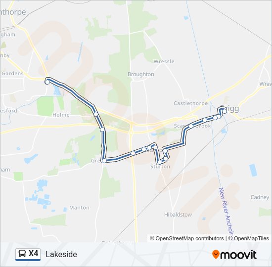 X4 Bus Line Map