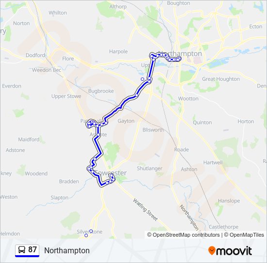 Bus 87 Route Map 87 Route: Schedules, Stops & Maps - Northampton (Updated)