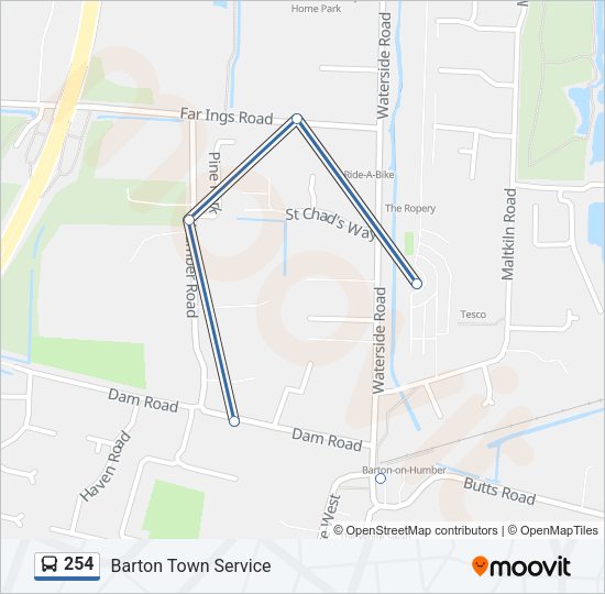 254 Bus Line Map