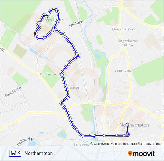8 Bus Line Map