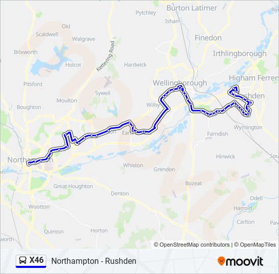 X46 bus Line Map