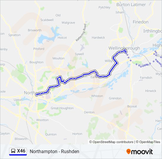 X46 bus Line Map