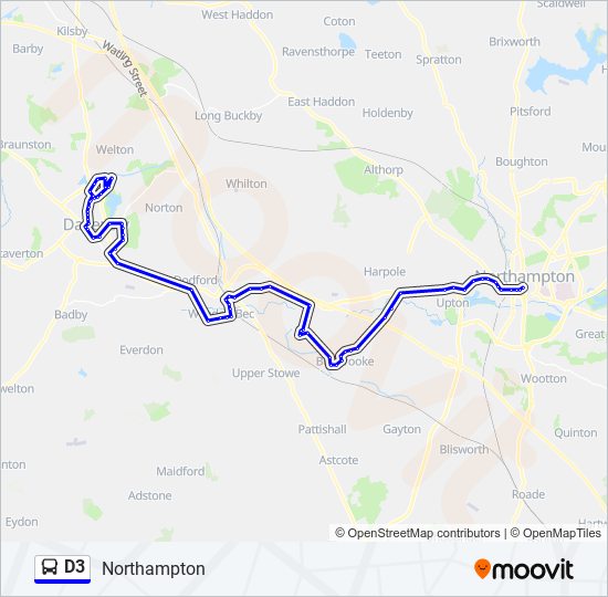 d3 Route: Schedules, Stops & Maps - Northampton (Updated)