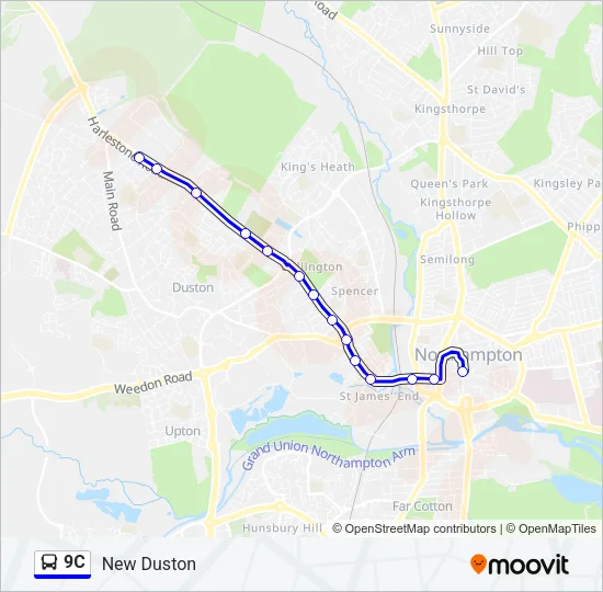 9C Bus Line Map