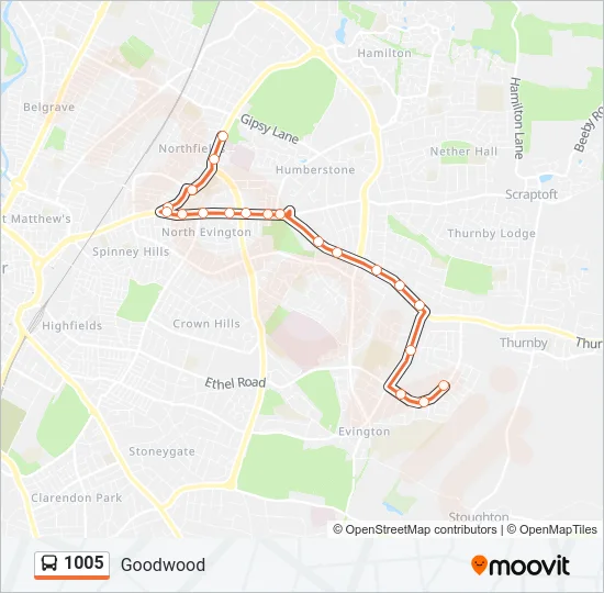 1005 Bus Line Map