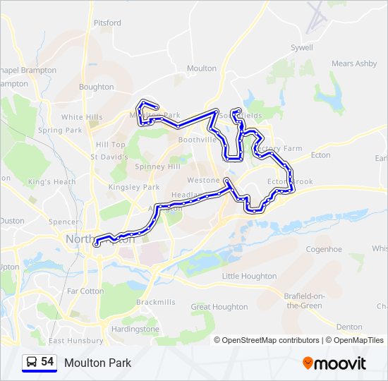 Bus 54 Route Map 54 Route: Schedules, Stops & Maps - Moulton Park (Updated)