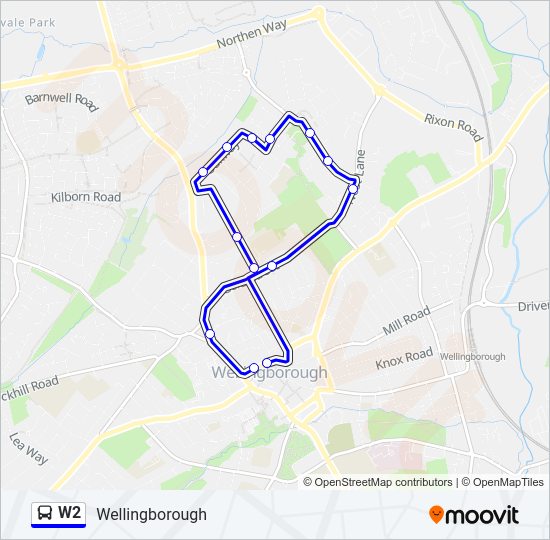W2 Bus Line Map
