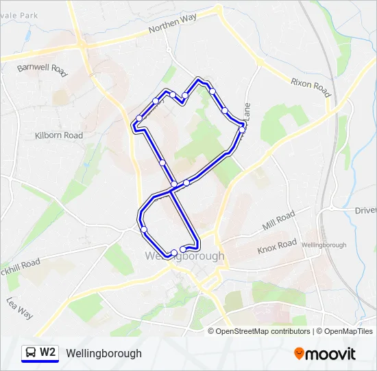 W2 Bus Line Map