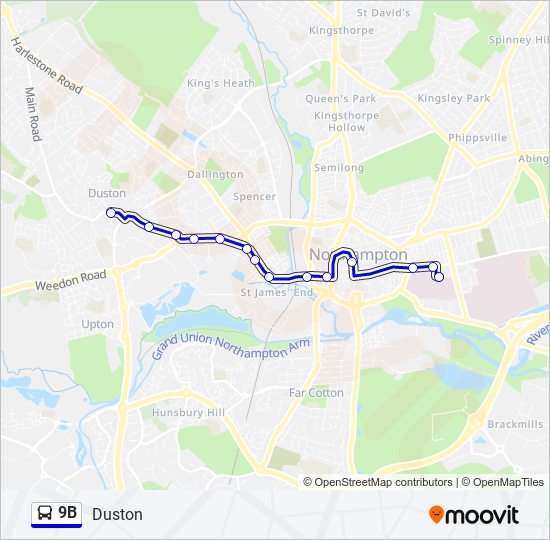 9B bus Line Map