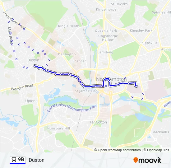 9B Bus Line Map