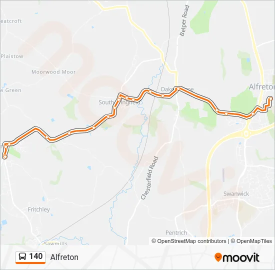 140 Route: Schedules, Stops & Maps - Alfreton (Updated)