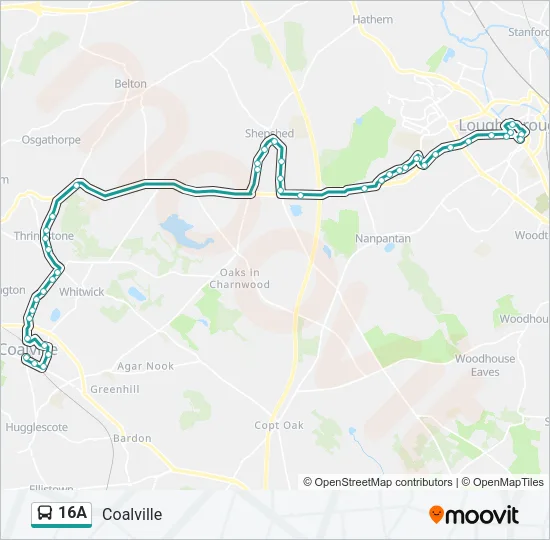 16A Bus Line Map