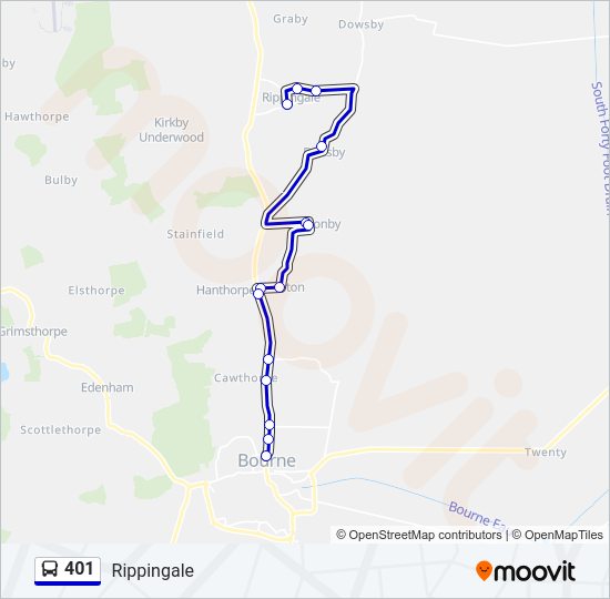 401 Bus Line Map