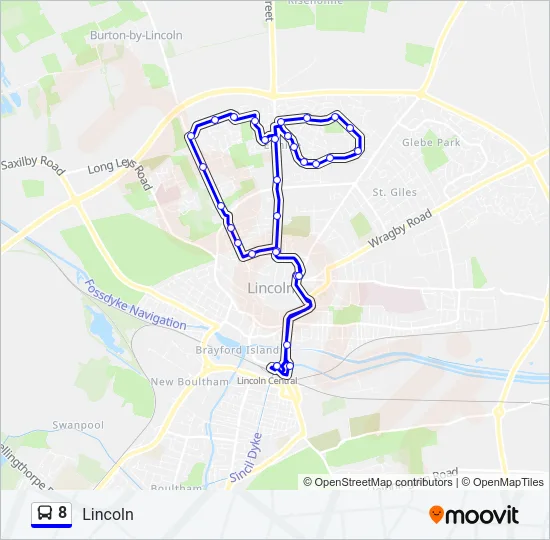 8 Bus Line Map