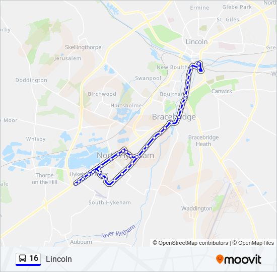 16 bus Line Map