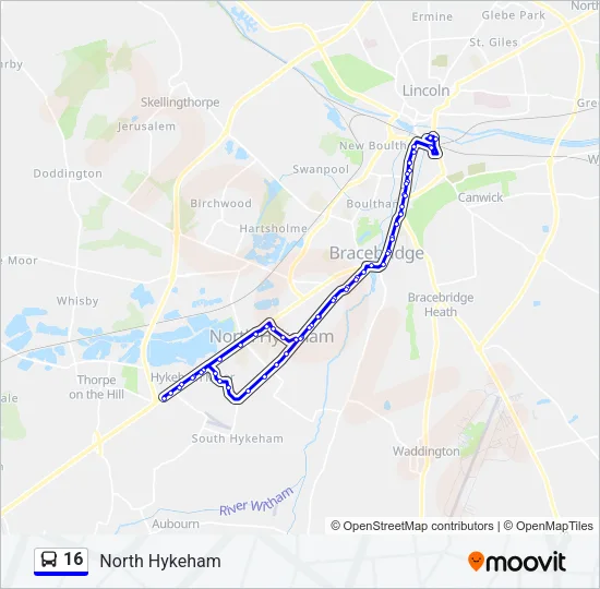 16 Bus Line Map