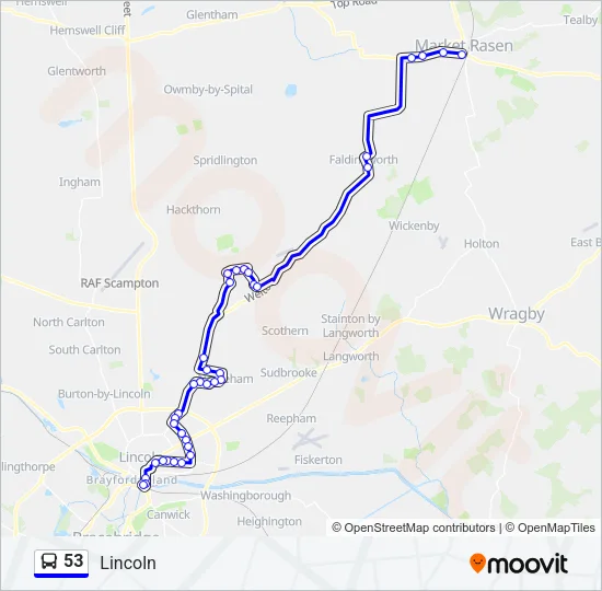 53 Bus Line Map