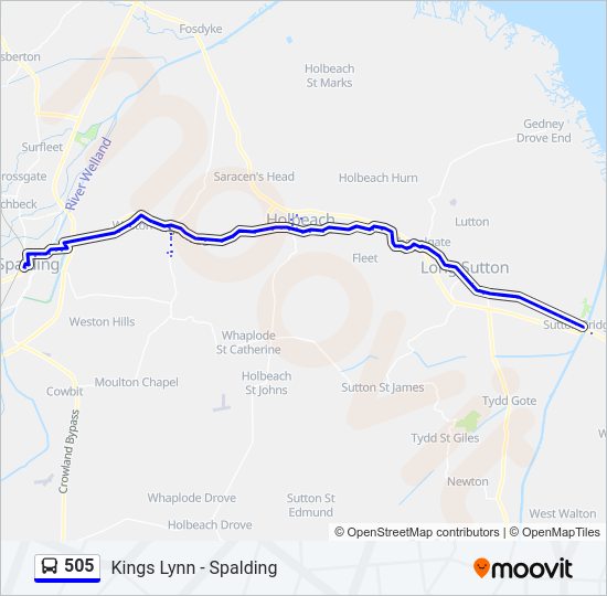 505 Bus Line Map