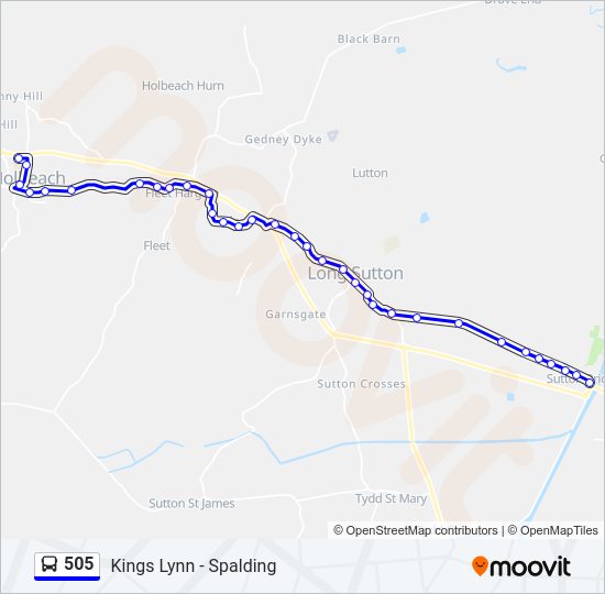 505 Bus Line Map