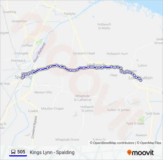 505 Bus Line Map