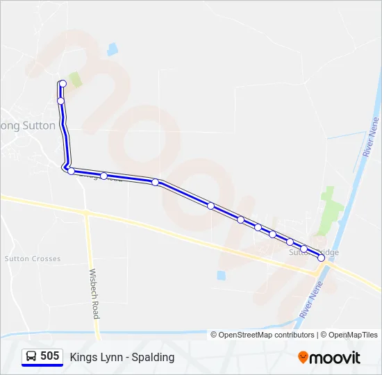 505 Bus Line Map