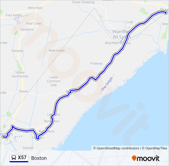 X57 Bus Line Map