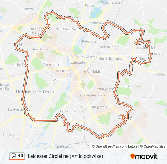 40 Bus Line Map