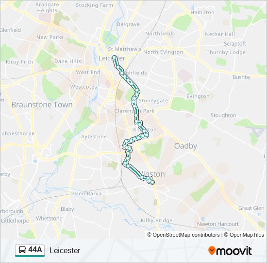 44a Route: Schedules, Stops & Maps - Leicester (Updated)