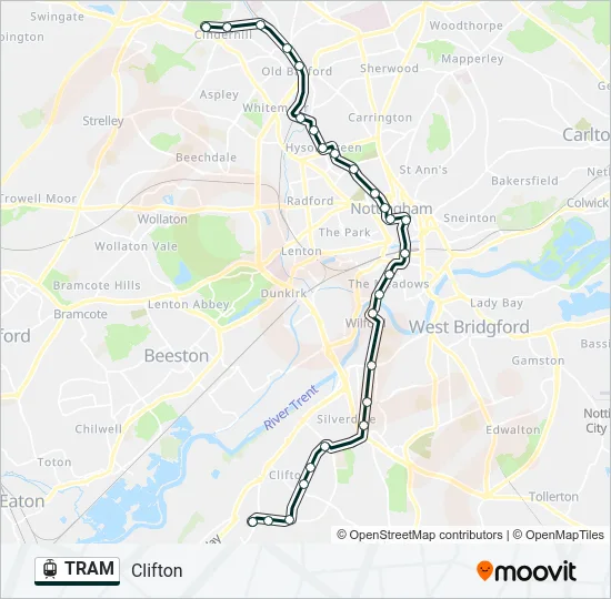 TRAM Light Rail Line Map