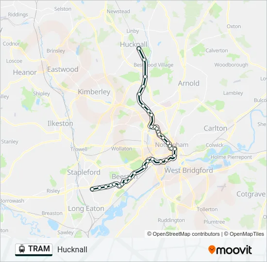 TRAM Light Rail Line Map