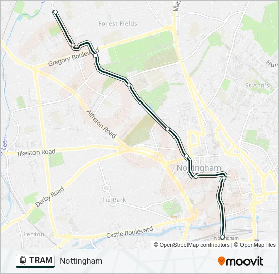 TRAM Light Rail Line Map