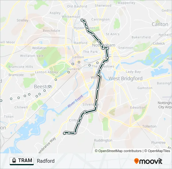 TRAM Light Rail Line Map